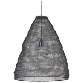 Lampe suspension noire en métal PARBATI