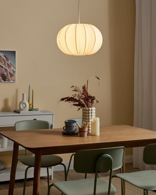Lampe suspension OKER Tissu Blanc