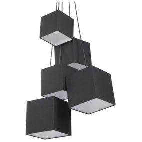 Lampe suspension rétro en polyester noir MESTA