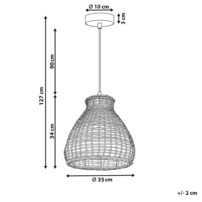 Lampe suspension SAKENI Rotin Naturel