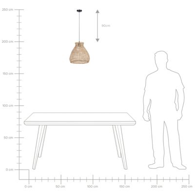Lampe suspension SAKENI Rotin Naturel