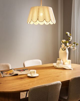 Lampe suspension SEBAKWE Corde en papier Beige clair