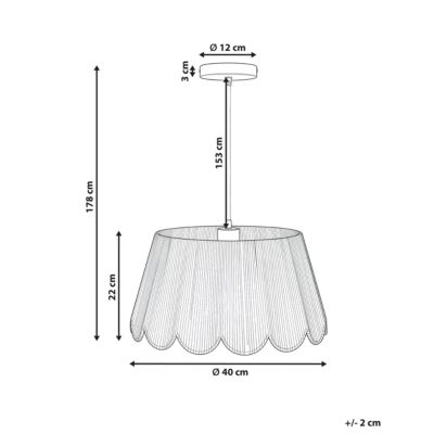 Lampe suspension SEBAKWE Corde en papier Beige clair