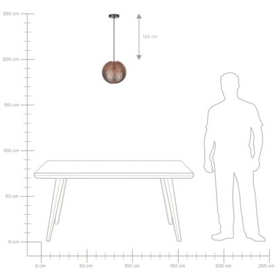 Lampe suspension SEINE Métal Cuivré
