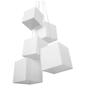 Lampe suspension traditionnel en polyester blanc MESTA