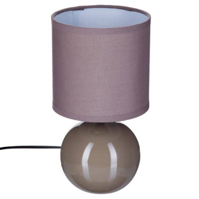 Lampe "Timeo" taupe - céramique H25 cm - Atmosphera