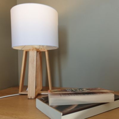 Lampe trépied esprit scandinave (20x40 cm - Blanc)