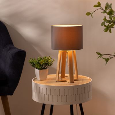 Lampe trépied esprit scandinave (20x40 cm - Gris clair)