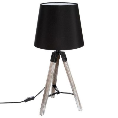 Lampe trépied "Runo" Hauteur 58 cm Atmosphera - Bois & Noir