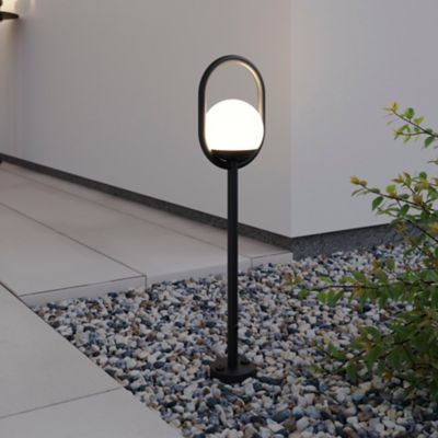 Lampes à piquer extérieures Ruble LED intégrée 3 x 100 lm IP44 GoodHome noir vendue par 3 pièces