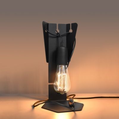 Lampes à poser - Lampe de table en Acier - ALBIREO - Noir - IP20 - Max 15W LED - E27 - Style Industriel
