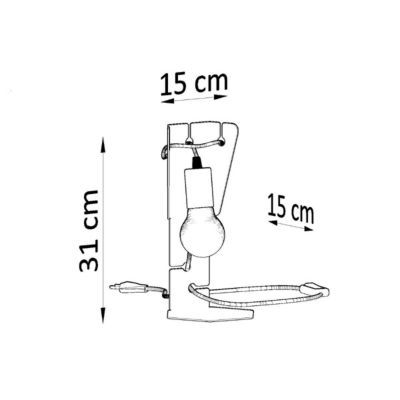Lampes à poser - Lampe de table en Acier - ALBIREO - Noir - IP20 - Max 15W LED - E27 - Style Industriel