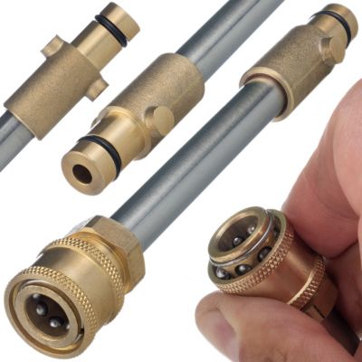 Lance Adaptateur 1/4 QRC Bayonet - Laiton Résistant, 2000 PSI, Compatible avec nettoyeur Nilfisk Gerni