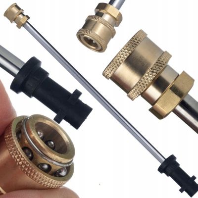 Lance Droite Haute Pression 58 cm 1/4 - Raccord Baïonnette Laiton, Acier Inox, Compatible avec Nettoyeur Kärcher K2-K7