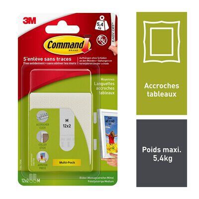 24 Paires (48 Bandes) De Languettes Accroche Tableau Auto-adhésives – Fixation Murale Sans Percer, Résistant à L’eau, Compatible Cadres, Affiches, Déco Noël