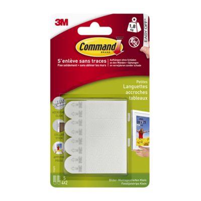 Languette de fixation pour tableaux petit modèle Blanc vendue par 8 pièces