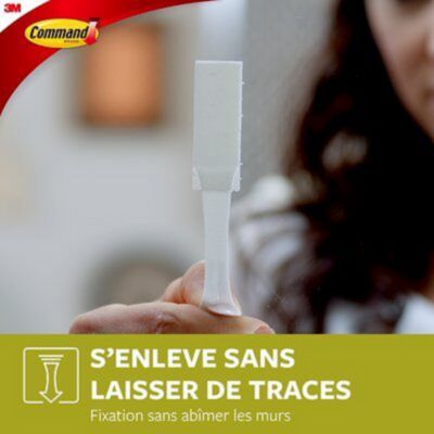 Languettes adhésives accroche-tableaux grandes 3M Command™ max 7kg - 4 paires + 2 paires gratuites