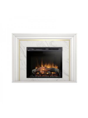 LANINI - Foyer électrique LED autoportant - Blanc / Marbre cristal 28 ...