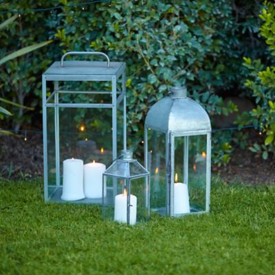 Lanterne BLOOMA en verre et acier l.150 x P.160 x H.320 mm
