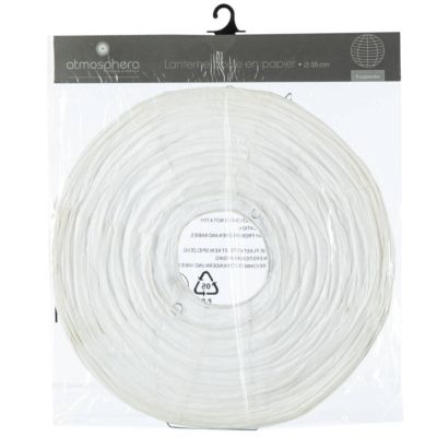 Lanterne boule papier blanc D35cm - ATMOSPHERA CREATEUR D'INTERIEUR