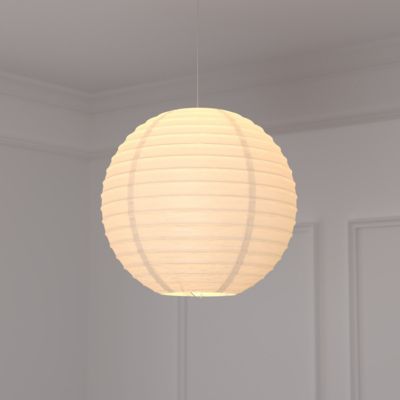 Lanterne boule - papier et métal - blanc - D45 cm - Atmosphera