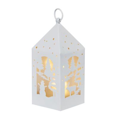 Lanterne métal 20 LEDs blanc chaud