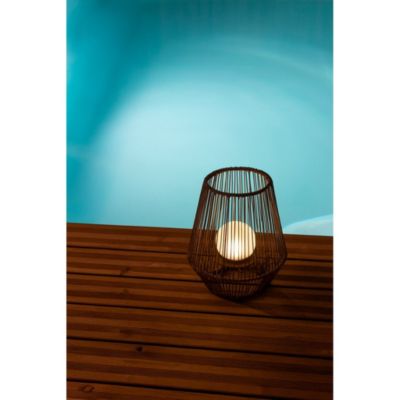 Lanterne solaire ajourée- Hauteur 30,5cm- Diamètre 25,8cm- LED blanche- 10 Lumens- Eclairage extérieur Jardin