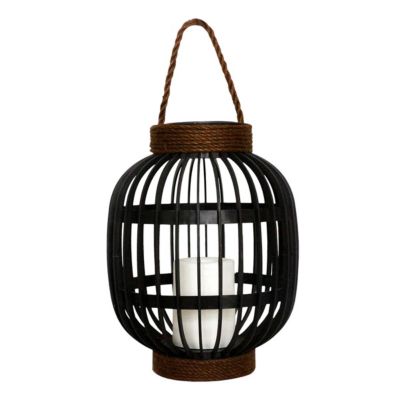 Lanterne solaire décorative FIDJY Noir Acier H30cm