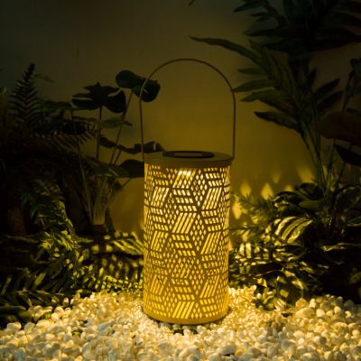 Lanterne solaire d'extérieur à LED intégrée métal jaune IP44 0.06W