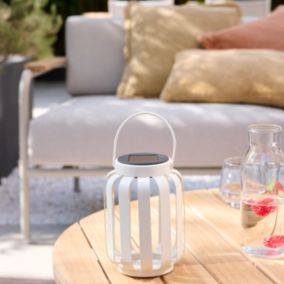 Lanterne solaire d'extérieur Chapati à LED intégrée métal blanc IP44 0,02W