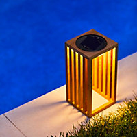 Lanterne solaire LED intégrée 3W Chennai Lumisky beige naturel mat l.15 x H. 30 cm 15 cm