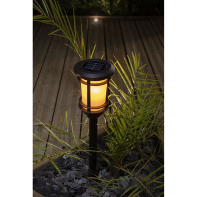 Lanterne solaire à LED vacillante- Hauteur 64cm, 33 LED ambrée effet flamme naturelle- 5 Lumens- Eclairage extérieur Jardin