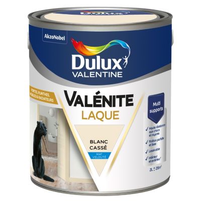 Laque acrylique blanc cassé mat velouté Dulux Valentine Valénite 2 L
