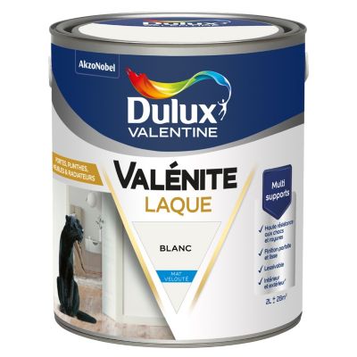 Laque acrylique blanc mat velouté Dulux Valentine Valénite 2 L