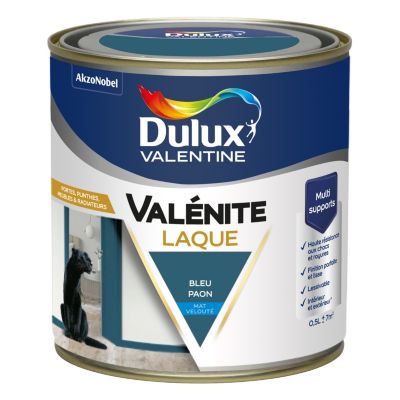 Laque acrylique bleu paon mat velouté Dulux Valentine Valénite 0.5 L