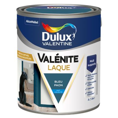 Laque acrylique bleu paon mat velouté Dulux Valentine Valénite 2 L