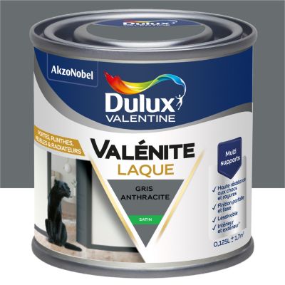 Laque acrylique gris anthracite satin Dulux Valentine Valénite 125 ml