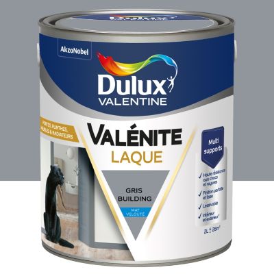 Laque acrylique gris building mat velouté Dulux Valentine Valénite 2 L