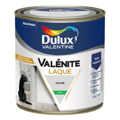 Laque acrylique Valénite Dulux Valentine blanc nacré satin 500ml