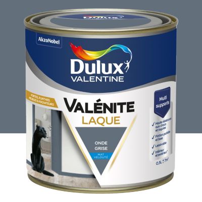 Laque acrylique Valénite Dulux Valentine bleu onde grise velouté mat 500ml