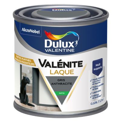 Laque acrylique Valénite Dulux Valentine gris anthracite satin 0,125L