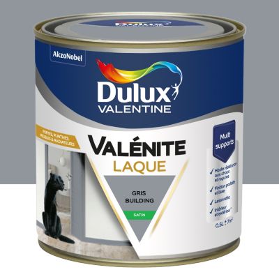 Laque acrylique Valénite Dulux Valentine gris building satin 500ml