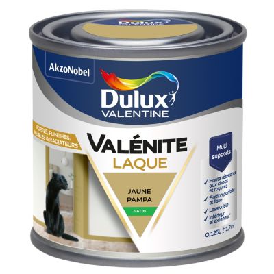 Laque acrylique Valénite Dulux Valentine jaune pampa satin 0,125L