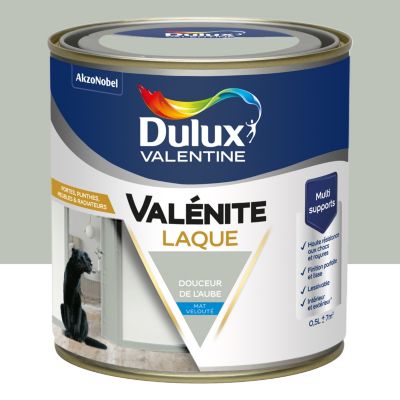 Laque acrylique Valénite Dulux Valentine vert douceur de l'aube velouté mat 500ml