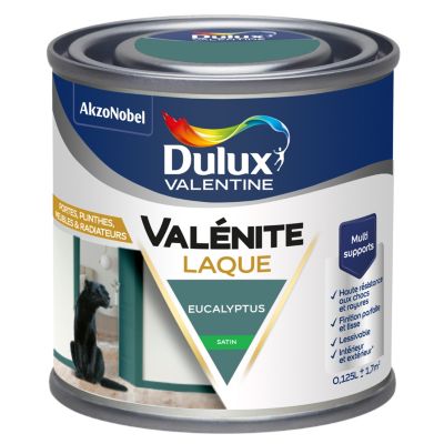 Laque acrylique Valénite Dulux Valentine vert eucalyptus satin 0,125L