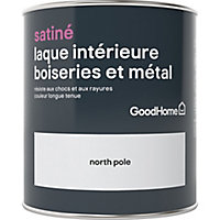 Laque boiseries et métal GoodHome North Pole Satin 0,75L
