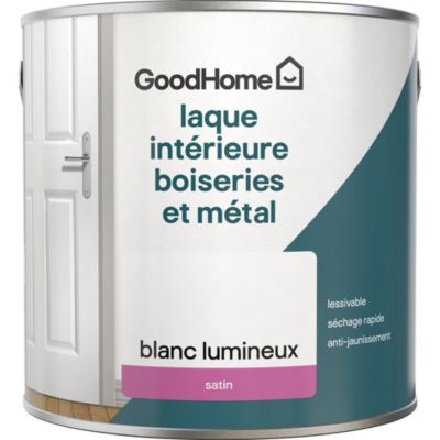 Laque boiseries et métal GoodHome satin blanc 2,5L