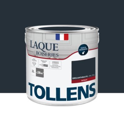 Laque boiseries et métal Tollens brillant gris anthracite RAL 7016 2L
