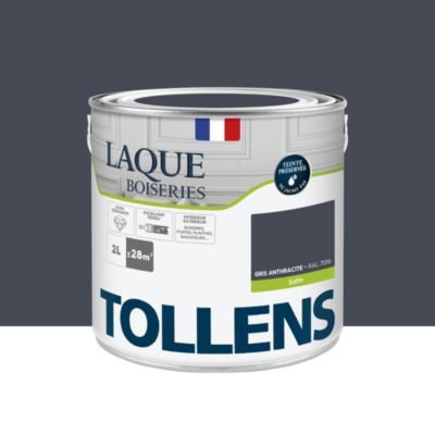Laque boiseries et métal Tollens RAL 7016 gris anthracite satin 2L