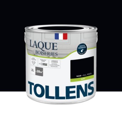 Laque boiseries et métal Tollens RAL 9005 noir satin 2L